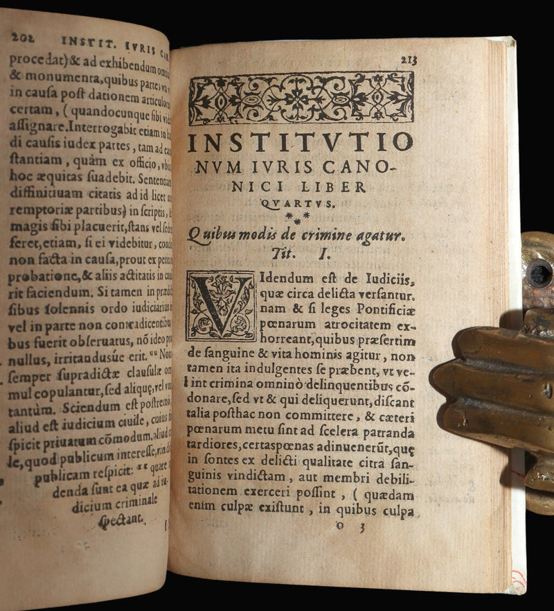1566 Rare Illuminated Manuscript Binding - Marco Antonio Cucchi Canon Law