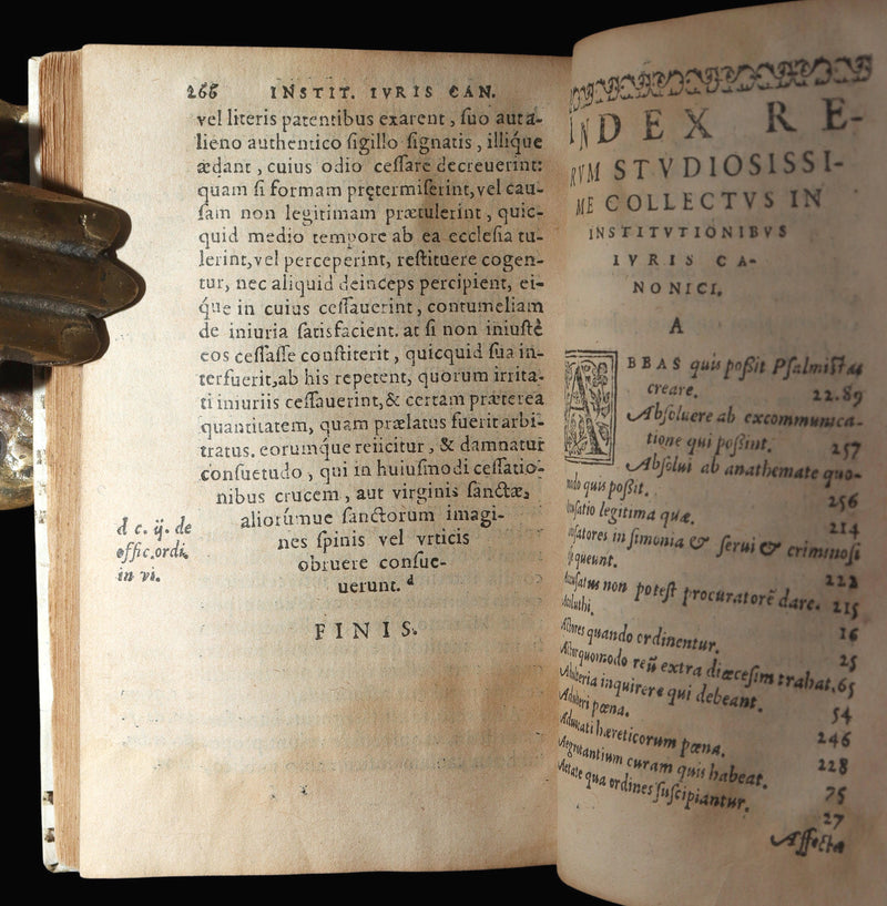 1566 Rare Illuminated Manuscript Binding - Marco Antonio Cucchi Canon Law