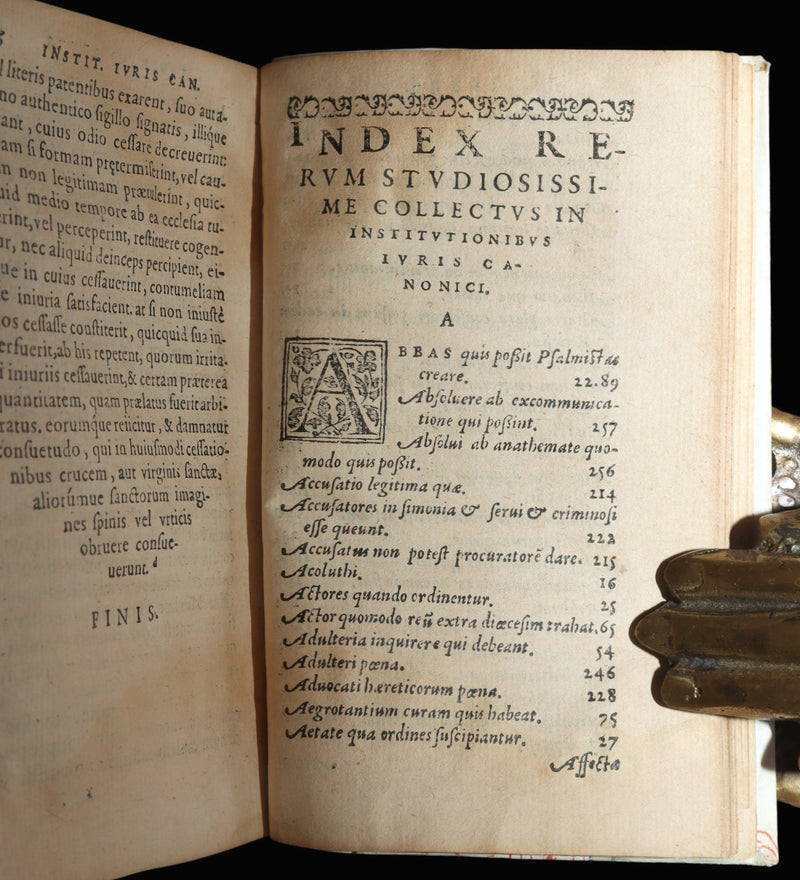 1566 Rare Illuminated Manuscript Binding - Marco Antonio Cucchi Canon Law