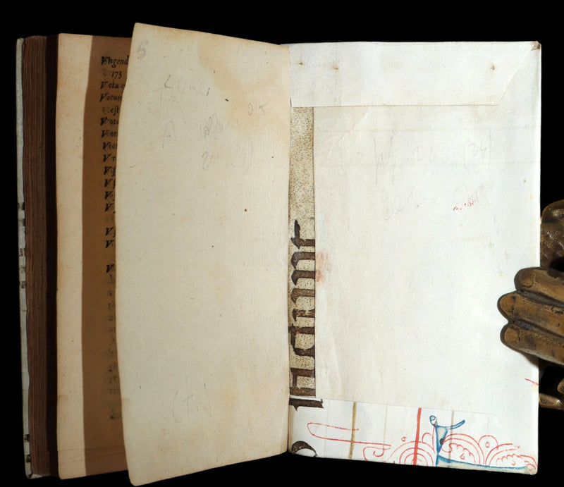 1566 Rare Illuminated Manuscript Binding - Marco Antonio Cucchi Canon Law