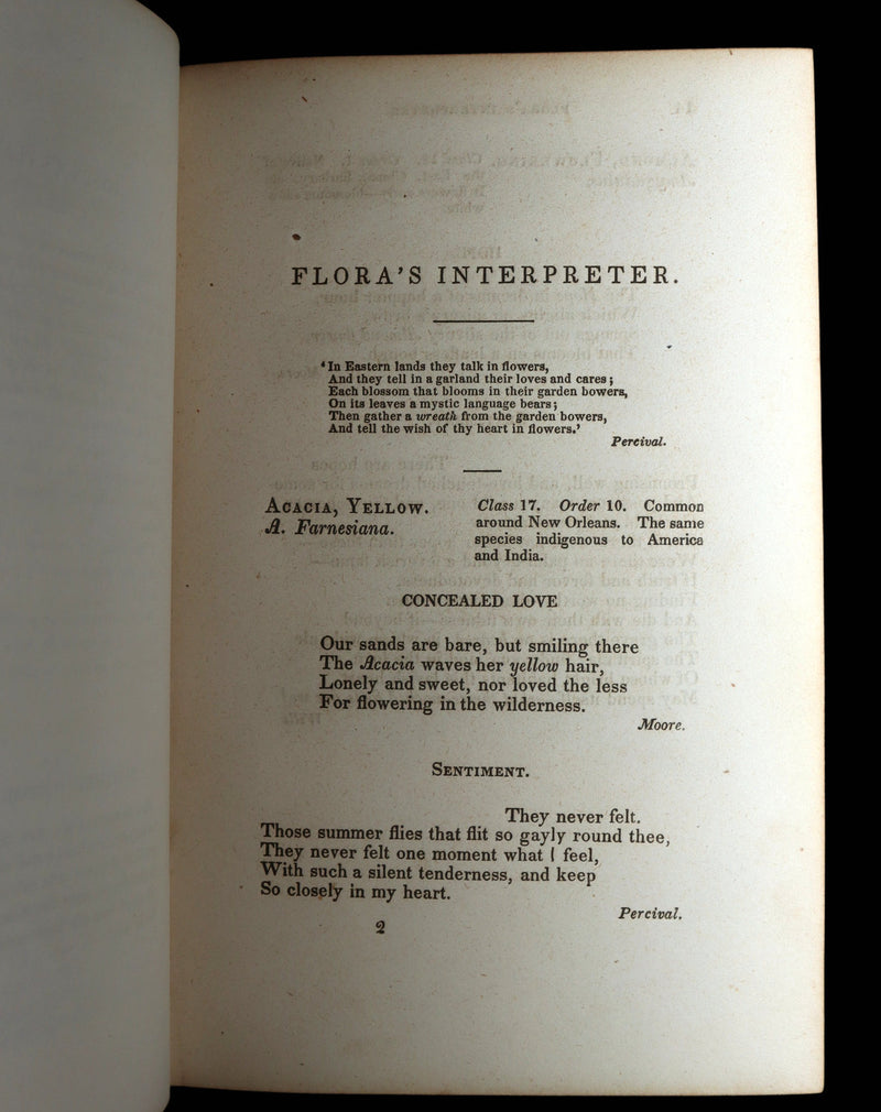 1847 Rare Book - Flora’s Interpreter by Sarah Josepha Hale, Hand-Colored Plates