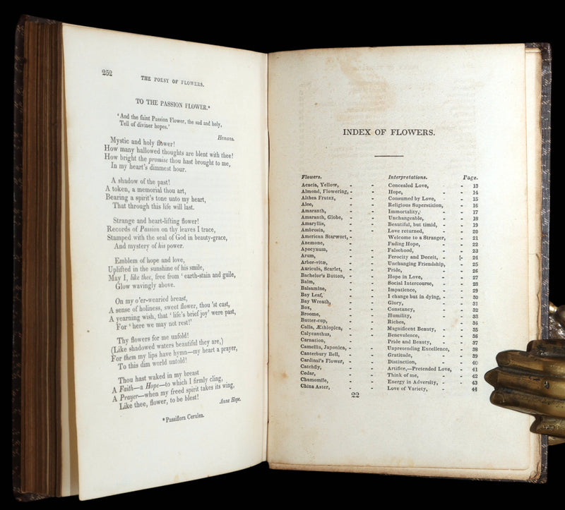 1847 Rare Book - Flora’s Interpreter by Sarah Josepha Hale, Hand-Colored Plates