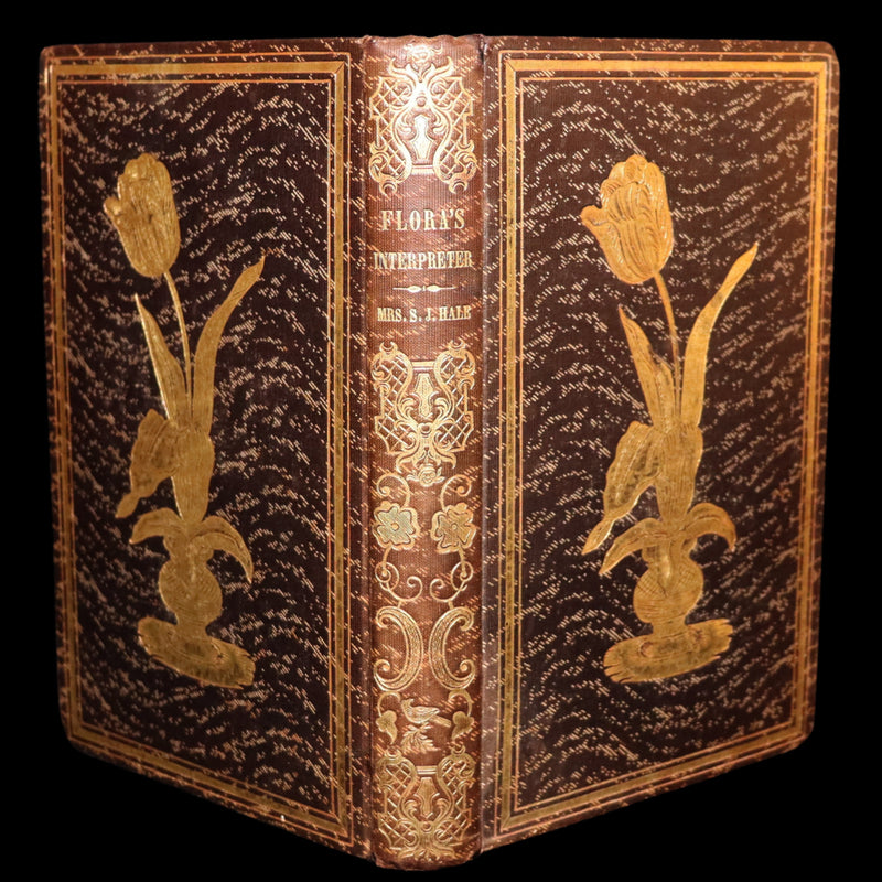 1847 Rare Book - Flora’s Interpreter by Sarah Josepha Hale, Hand-Colored Plates