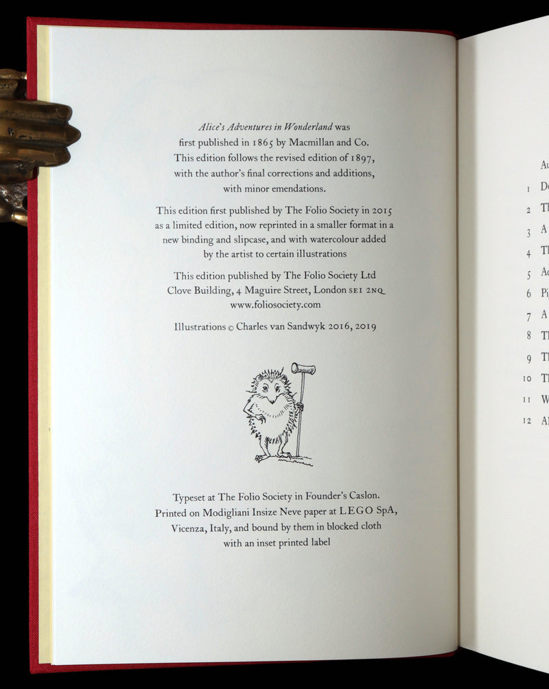 2019 Signed First Edition - Alice in Wonderland, Charles van Sandwyk Illustrator