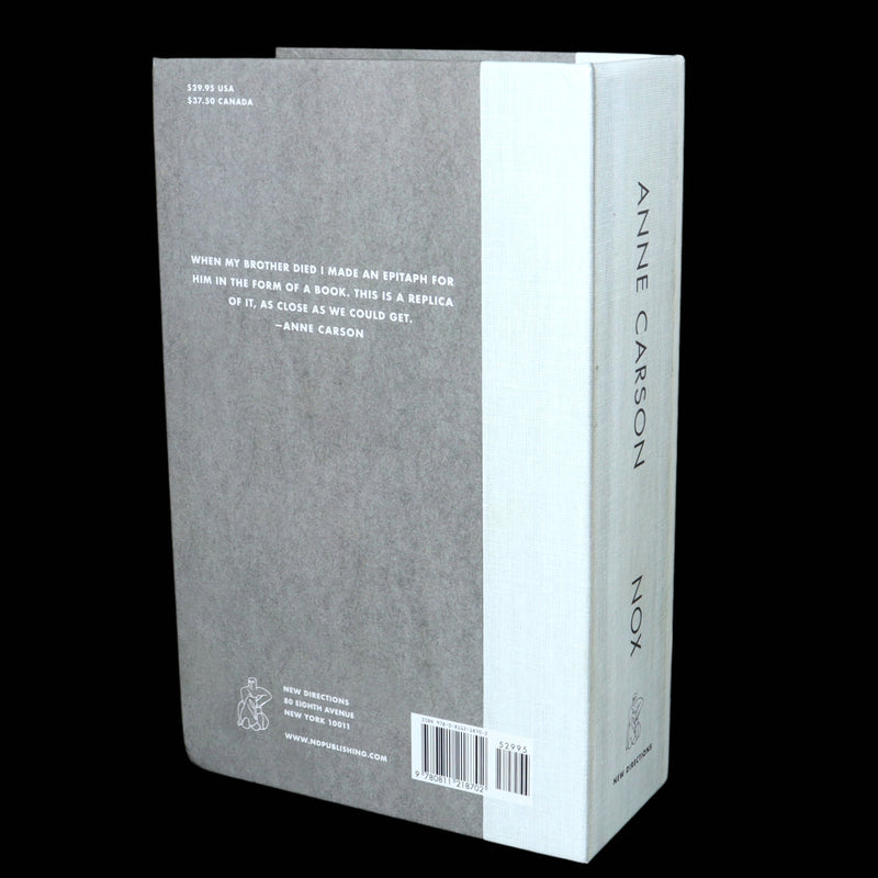 2010 Rare First Edition - Nox by Canadian Poet Anne Carson, Nobel Prize 2026