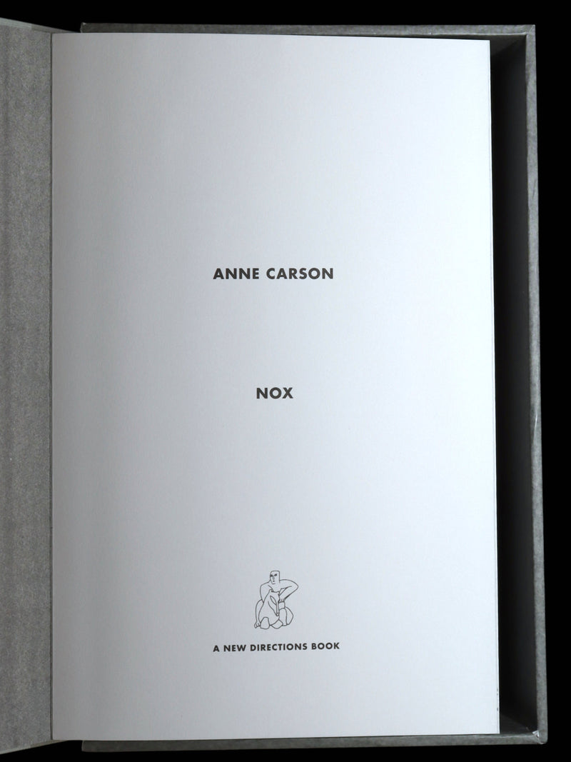 2010 Rare First Edition - Nox by Canadian Poet Anne Carson, Nobel Prize 2026