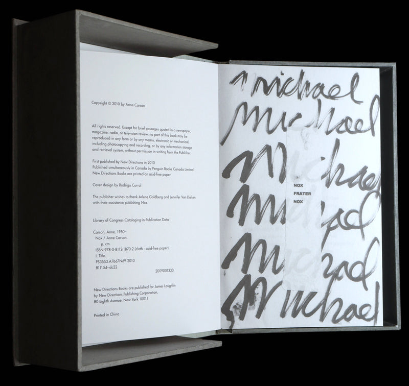 2010 Rare First Edition - Nox by Canadian Poet Anne Carson, Nobel Prize 2026