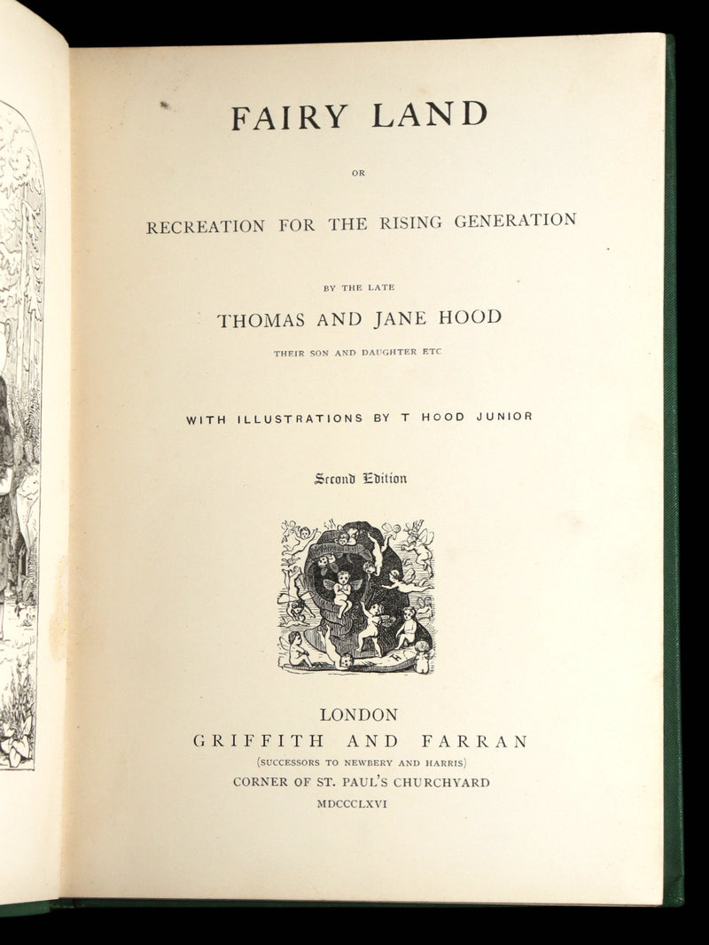 1866 Scarce Book - Fairy Land by Thomas Hood and Jane Hood, Illustrated
