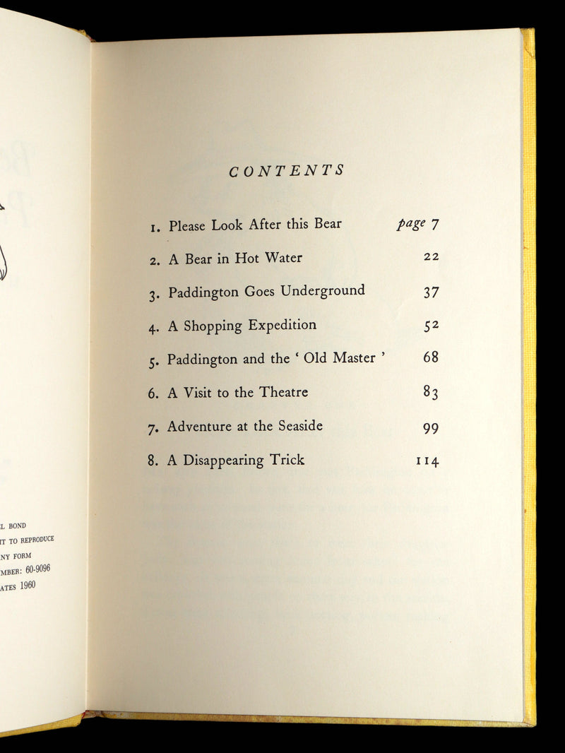 1960 First US Edition - A Bear Called Paddington by Michael Bond