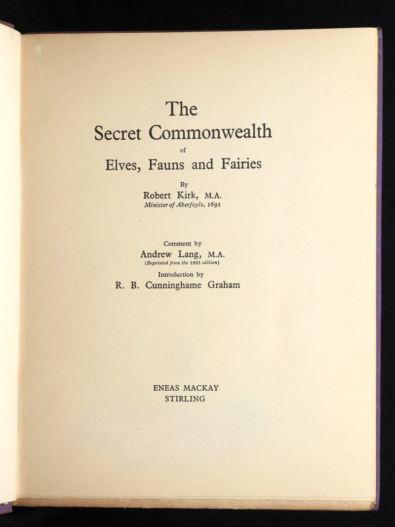 1933 Scarce Book- The Secret Commonwealth of Elves, Fauns and Fairies by R. Kirk