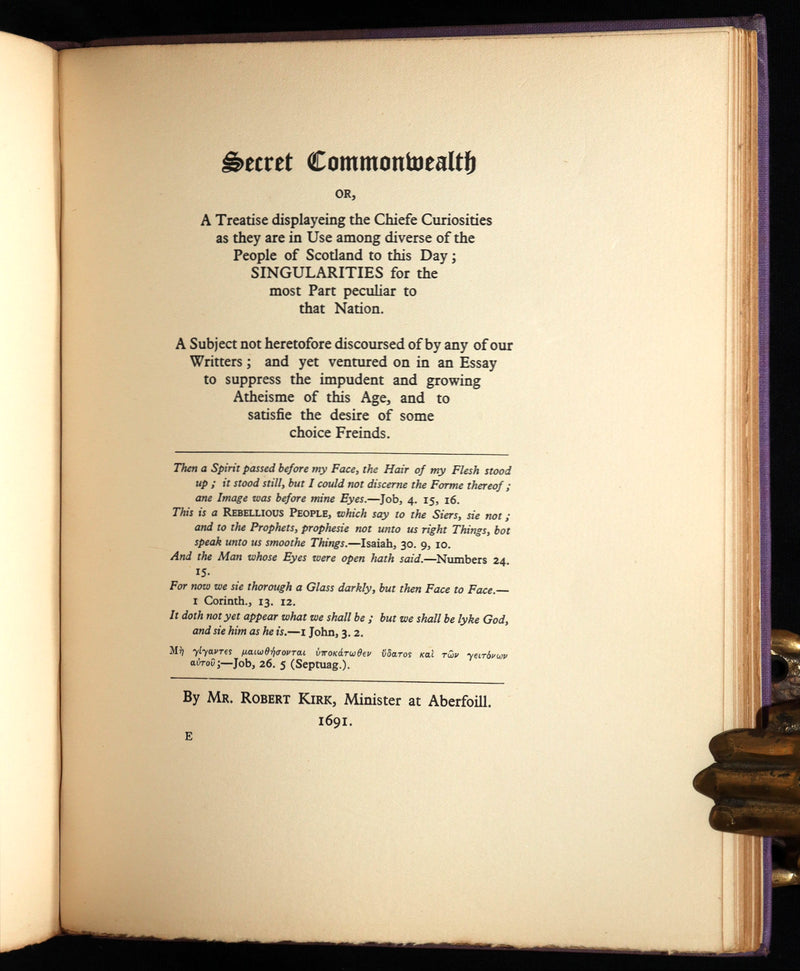 1933 Scarce Book- The Secret Commonwealth of Elves, Fauns and Fairies by R. Kirk