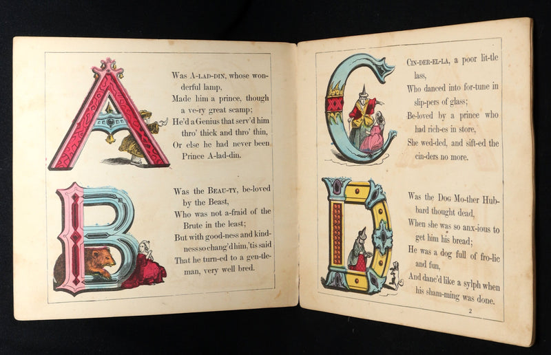 1870 Rare Victorian Hand-Colored Alphabet Book - Fairy ABC