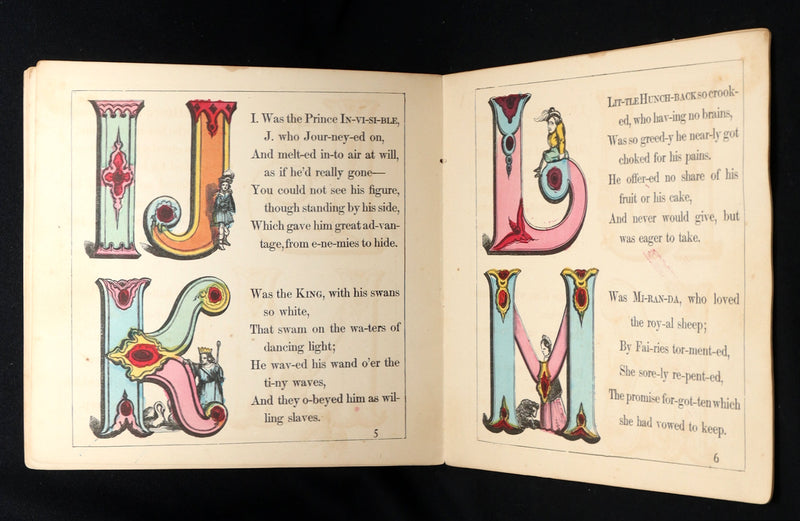 1870 Rare Victorian Hand-Colored Alphabet Book - Fairy ABC