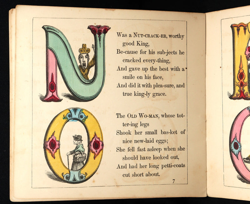 1870 Rare Victorian Hand-Colored Alphabet Book - Fairy ABC