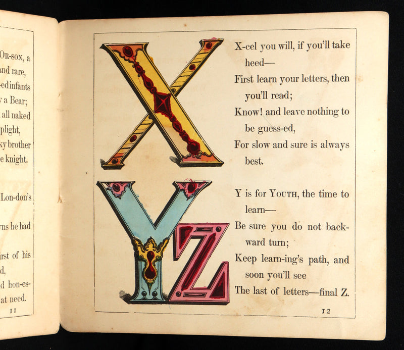 1870 Rare Victorian Hand-Colored Alphabet Book - Fairy ABC