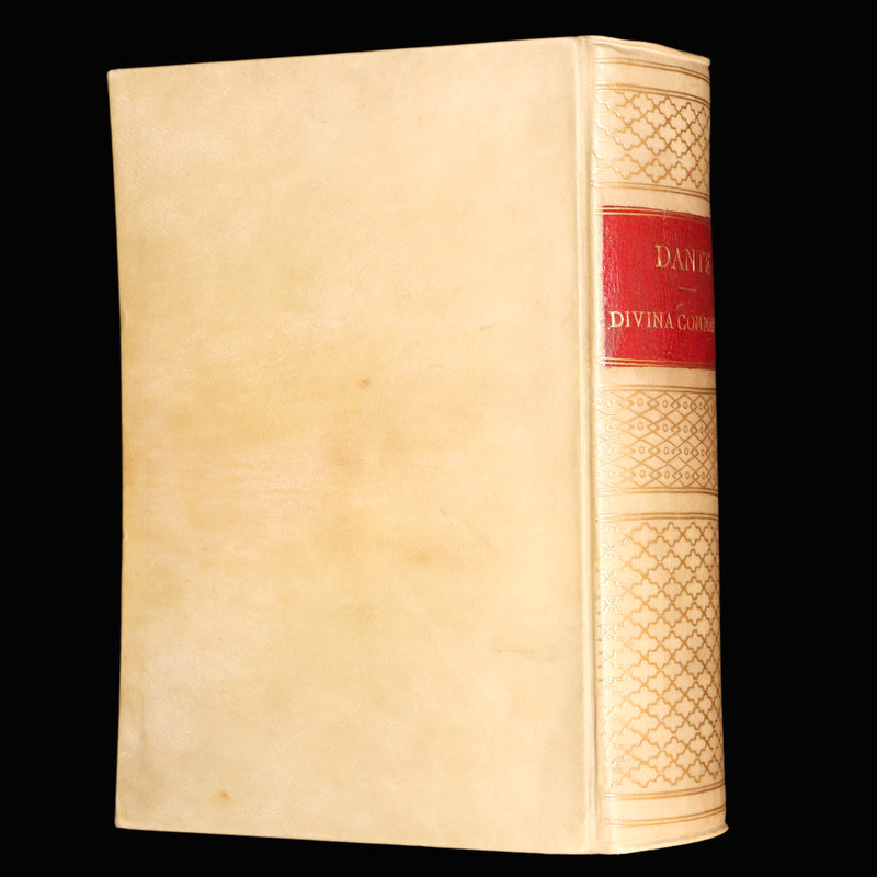 1879 Italian Vellum Book - La Divina Commedia, Divine Comedy by Dante Alighieri