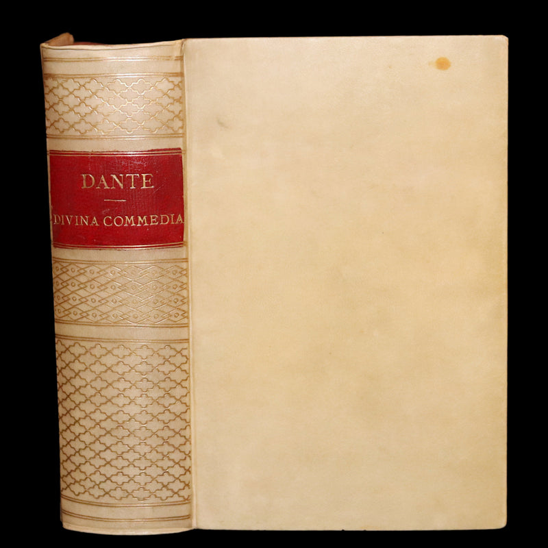 1879 Italian Vellum Book - La Divina Commedia, Divine Comedy by Dante Alighieri