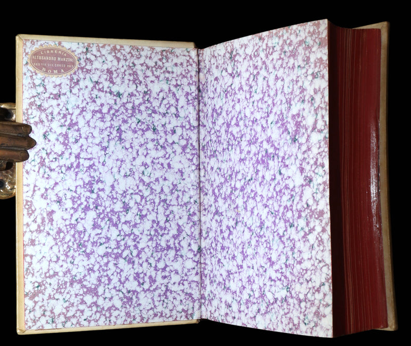 1879 Italian Vellum Book - La Divina Commedia, Divine Comedy by Dante Alighieri