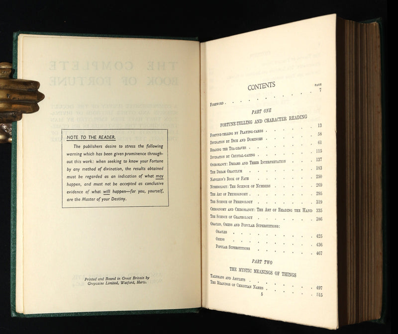 1935 Rare Book - The Complete Book of Fortune and Other Methods Of Divination