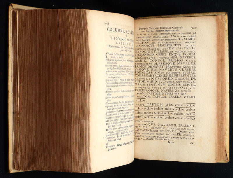 1722 Rare Latin Vellum Book - Florus' Roman History with Map of the Roman Empire