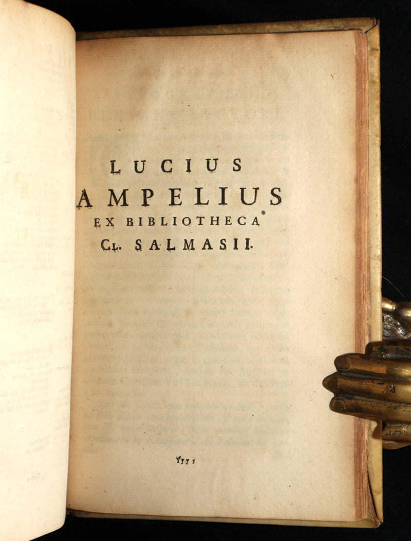 1722 Rare Latin Vellum Book - Florus' Roman History with Map of the Roman Empire