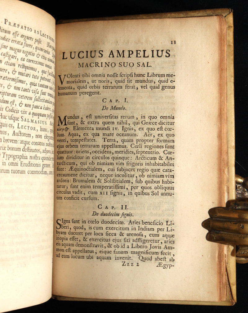 1722 Rare Latin Vellum Book - Florus' Roman History with Map of the Roman Empire