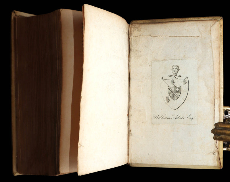 1722 Rare Latin Vellum Book - Florus' Roman History with Map of the Roman Empire