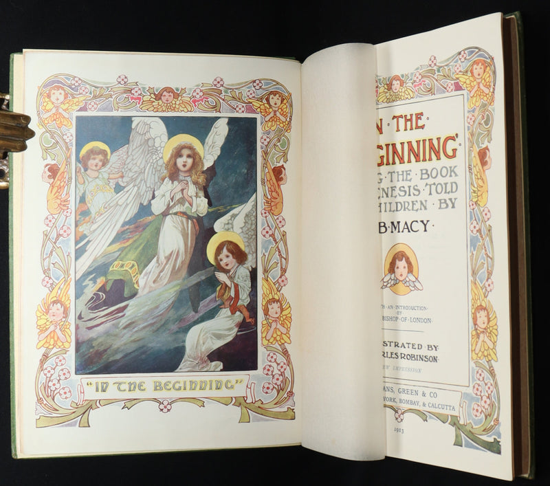 1913 Rare Book - In the Beginning, Genesis, Illustrated by Charles Robinson