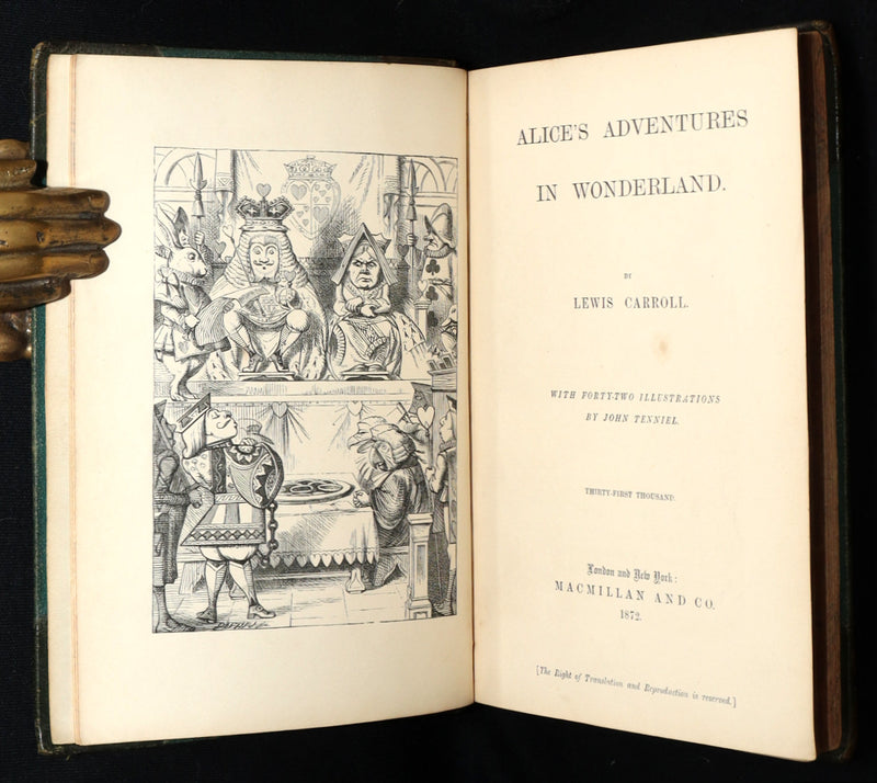 1872 Rare Early Edition - Alice's Adventures in Wonderland by Lewis Carroll