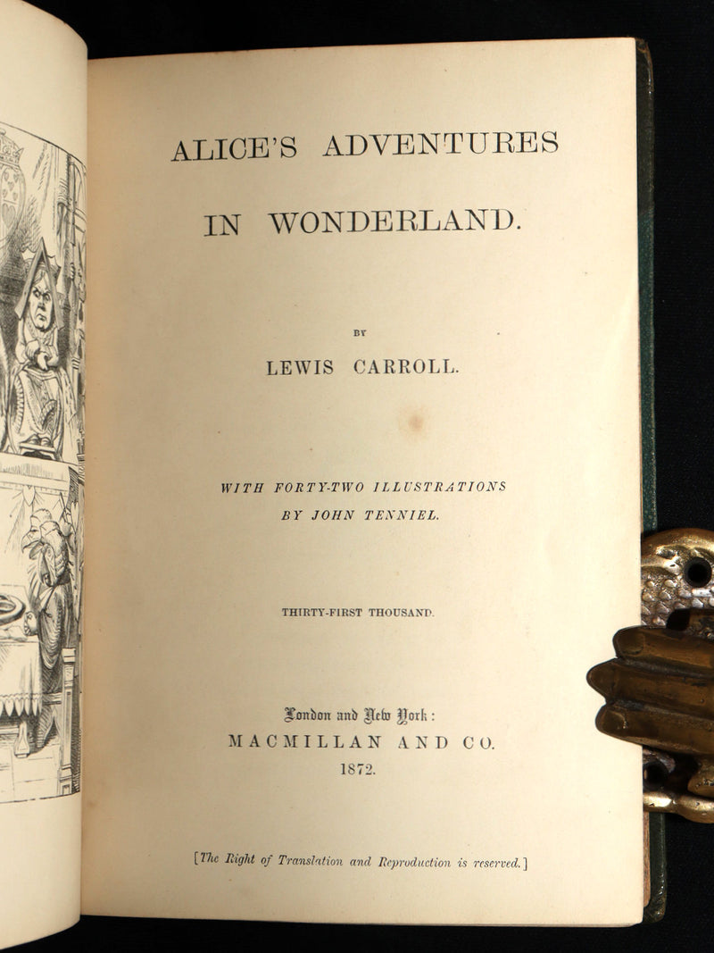 1872 Rare Early Edition - Alice's Adventures in Wonderland by Lewis Carroll