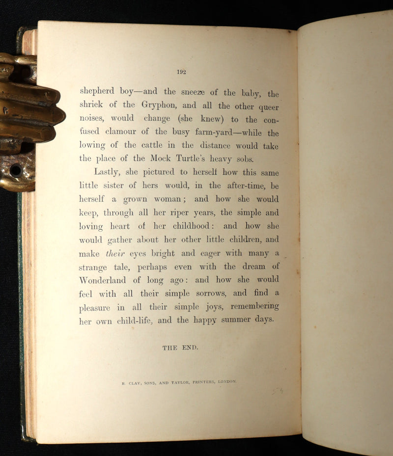 1872 Rare Early Edition - Alice's Adventures in Wonderland by Lewis Carroll