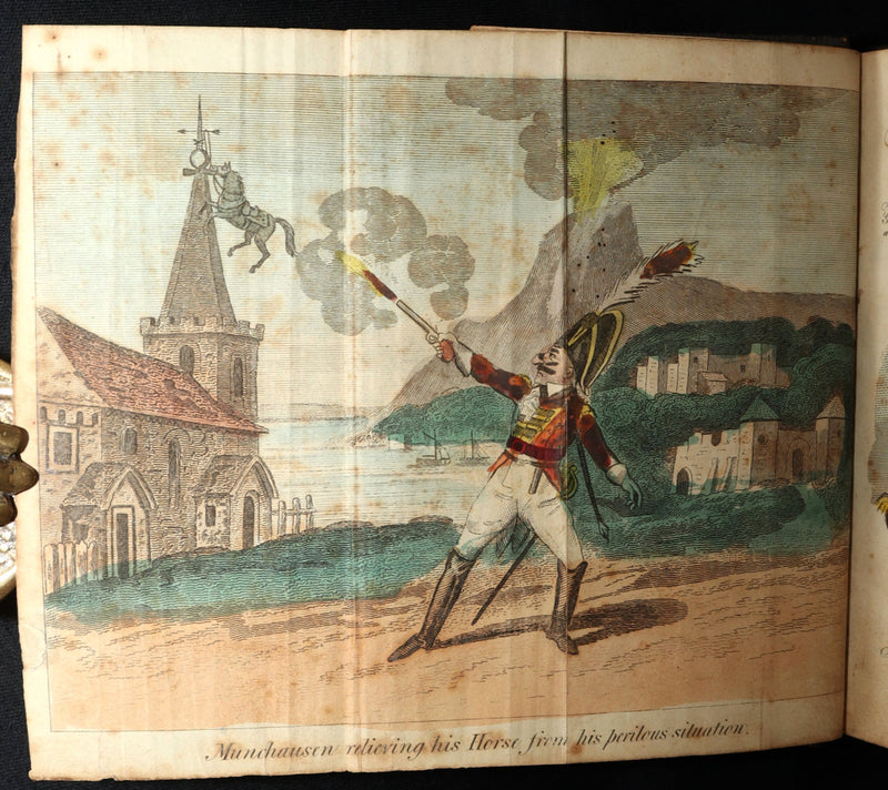 1826 Scarce Edition - Baron Munchausen with Hand-Coloured Illustrations