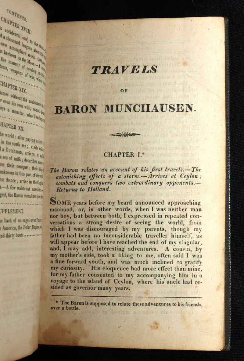 1826 Scarce Edition - Baron Munchausen with Hand-Coloured Illustrations