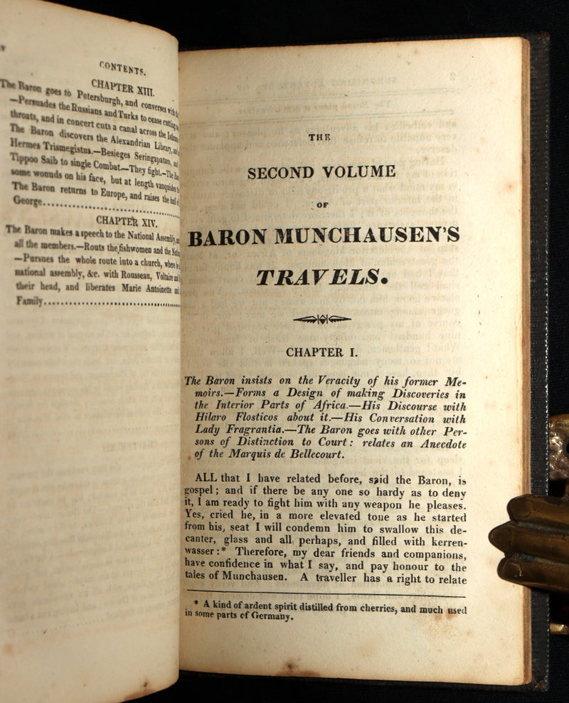 1826 Scarce Edition - Baron Munchausen with Hand-Coloured Illustrations