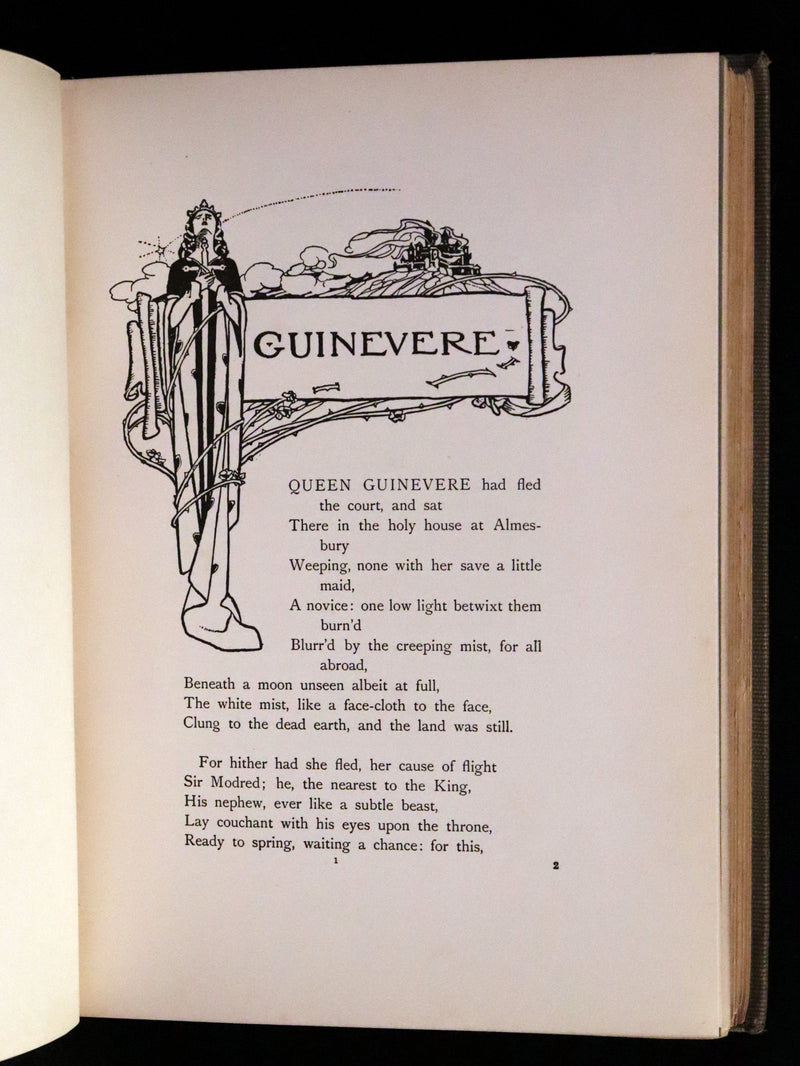 1912 Rare First Edition - Tennyson's GUINEVERE Illustrated by Pre-Raphaelite FLORENCE HARRISON.