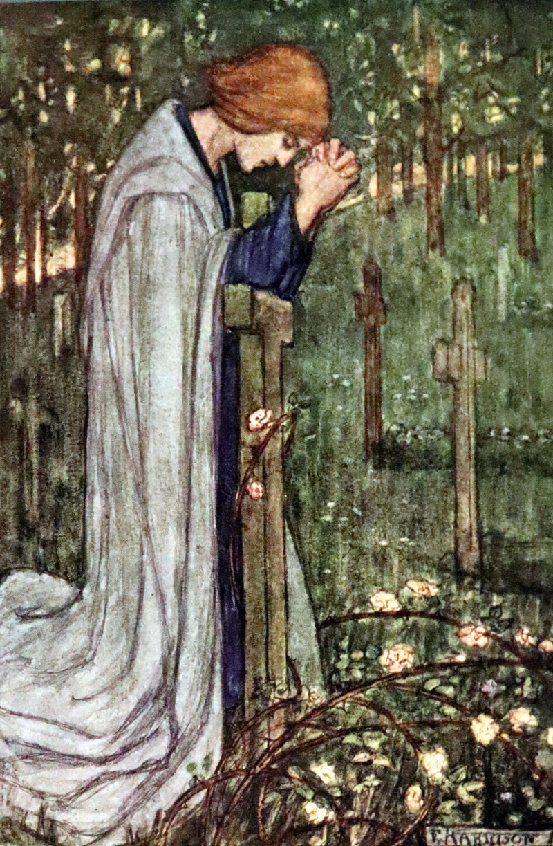 1912 Rare First Edition - Tennyson's GUINEVERE Illustrated by Pre-Raphaelite FLORENCE HARRISON.