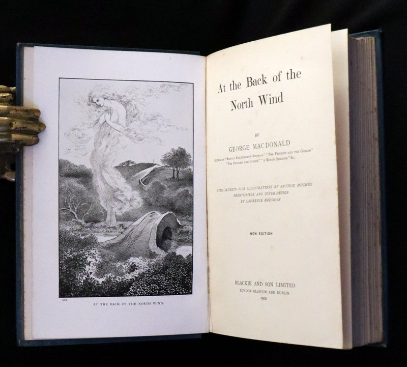 1900 Rare Book - At the Back of the North Wind by George MacDonald illustrated by Arthur Hughes.