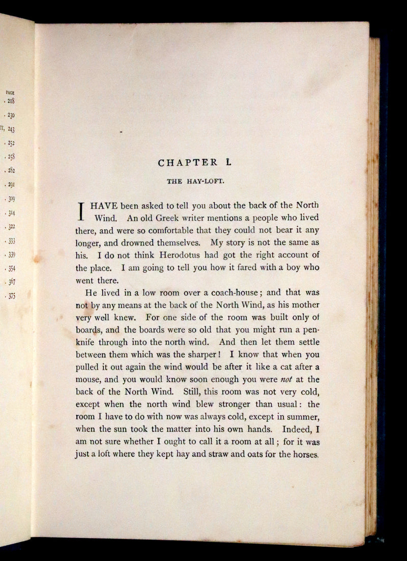1900 Rare Book - At the Back of the North Wind by George MacDonald illustrated by Arthur Hughes.