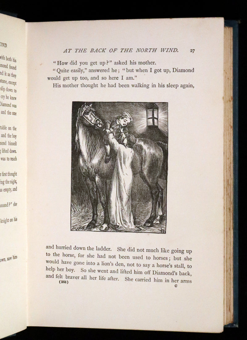 1900 Rare Book - At the Back of the North Wind by George MacDonald illustrated by Arthur Hughes.