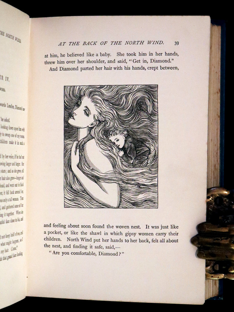 1900 Rare Book - At the Back of the North Wind by George MacDonald illustrated by Arthur Hughes.