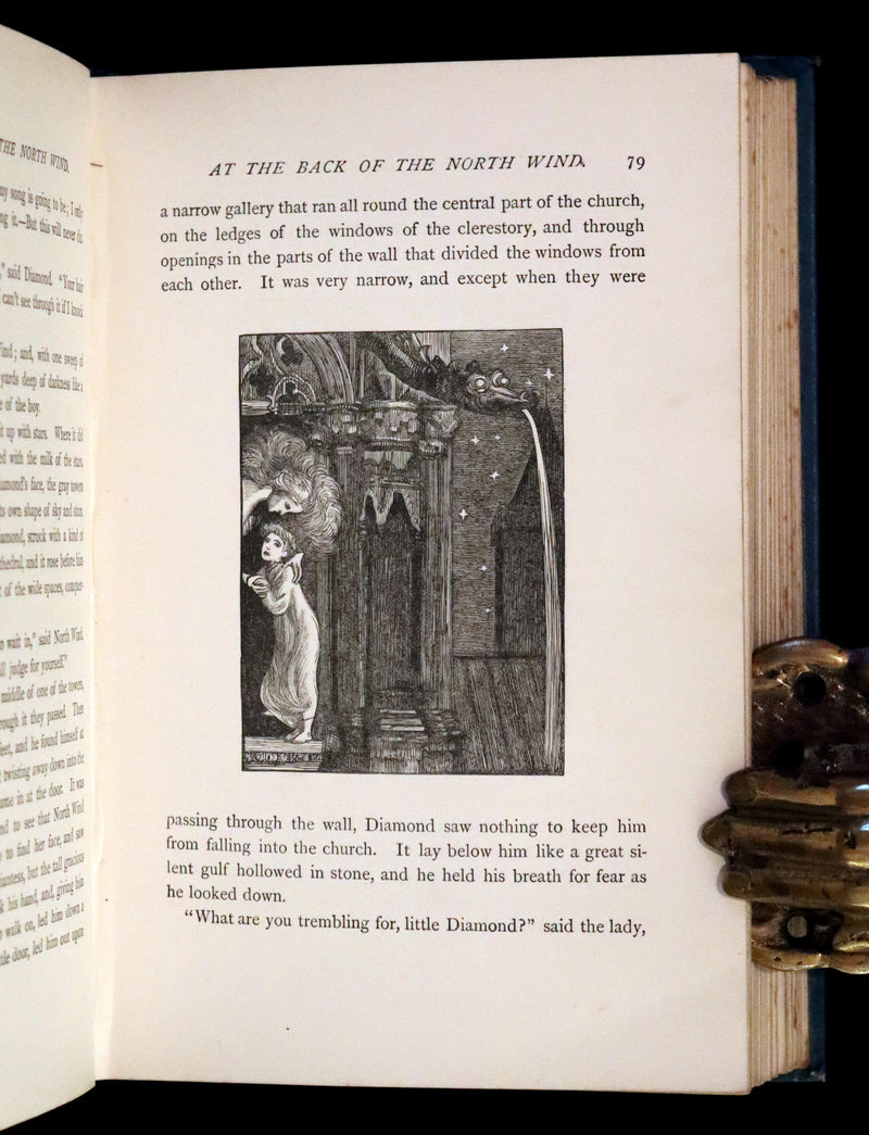 1900 Rare Book - At the Back of the North Wind by George MacDonald illustrated by Arthur Hughes.