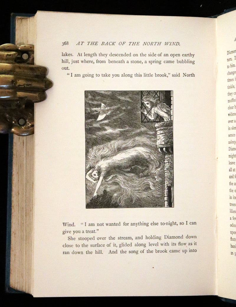 1900 Rare Book - At the Back of the North Wind by George MacDonald illustrated by Arthur Hughes.