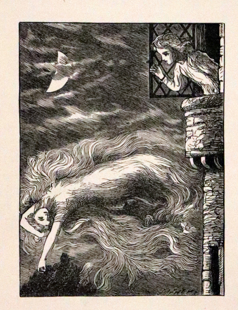 1900 Rare Book - At the Back of the North Wind by George MacDonald illustrated by Arthur Hughes.