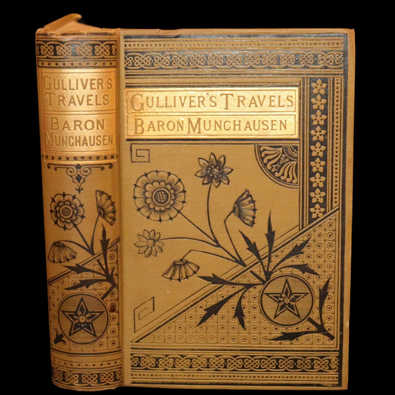 1880 Rare Book - Gulliver's Travels Into Several Remote Nations of the World & Baron Munchausen, Illustrated.