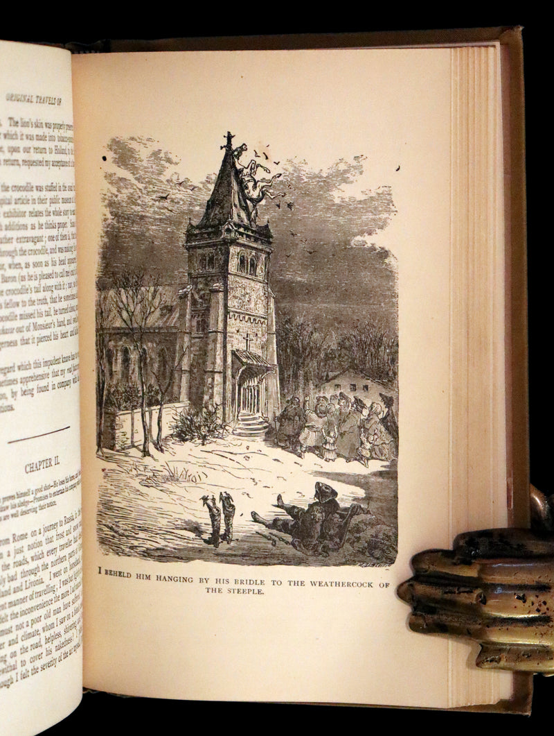 1880 Rare Book - Gulliver's Travels Into Several Remote Nations of the World & Baron Munchausen, Illustrated.