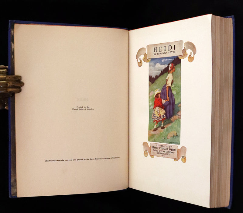 1922 Rare Book - HEIDI by Johanna Spyri illustrated in color by Jessie Willcox Smith.