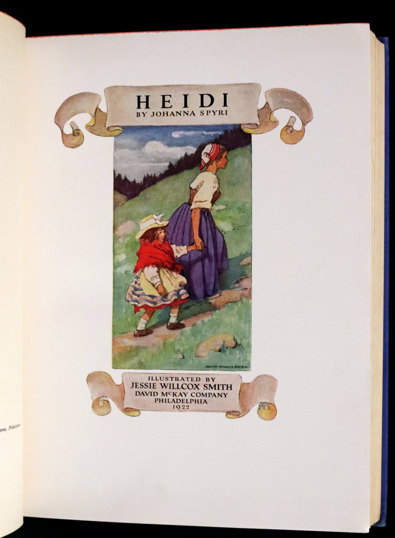 1922 Rare Book - HEIDI by Johanna Spyri illustrated in color by Jessie Willcox Smith.