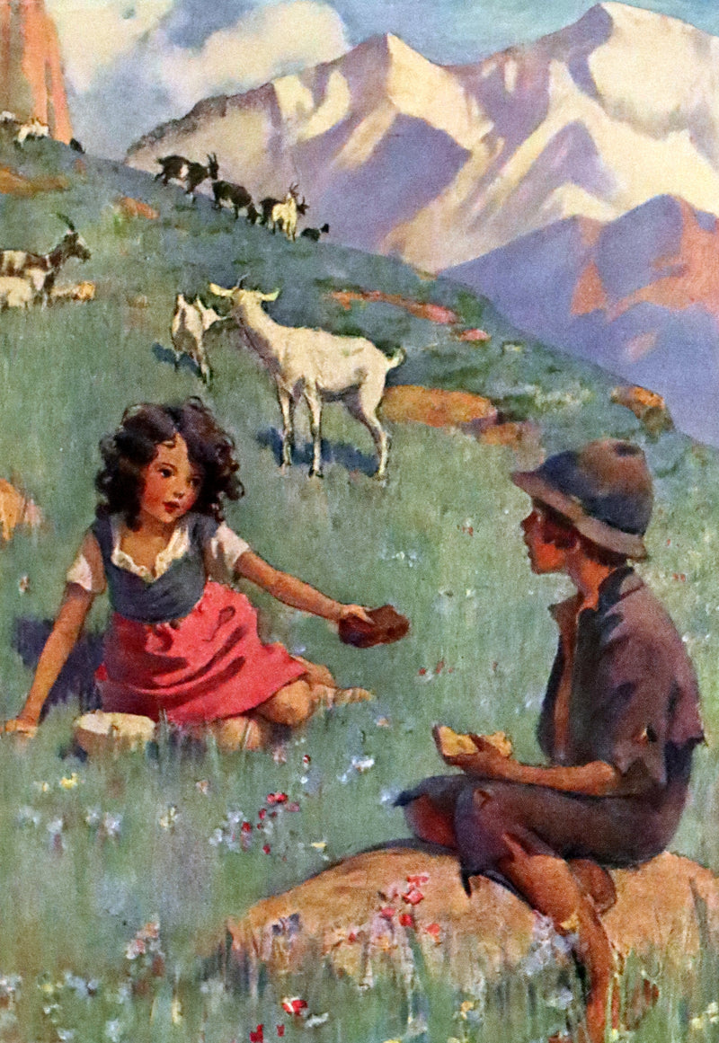 1922 Rare Book - HEIDI by Johanna Spyri illustrated in color by Jessie Willcox Smith.