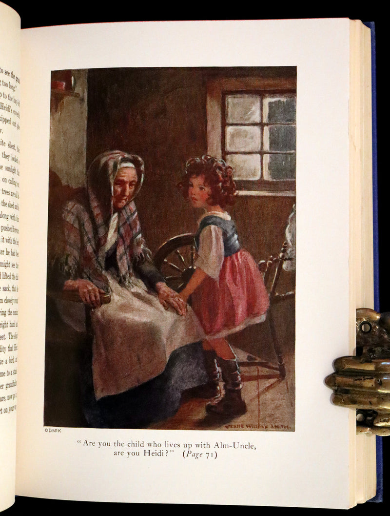 1922 Rare Book - HEIDI by Johanna Spyri illustrated in color by Jessie Willcox Smith.