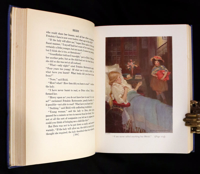 1922 Rare Book - HEIDI by Johanna Spyri illustrated in color by Jessie Willcox Smith.